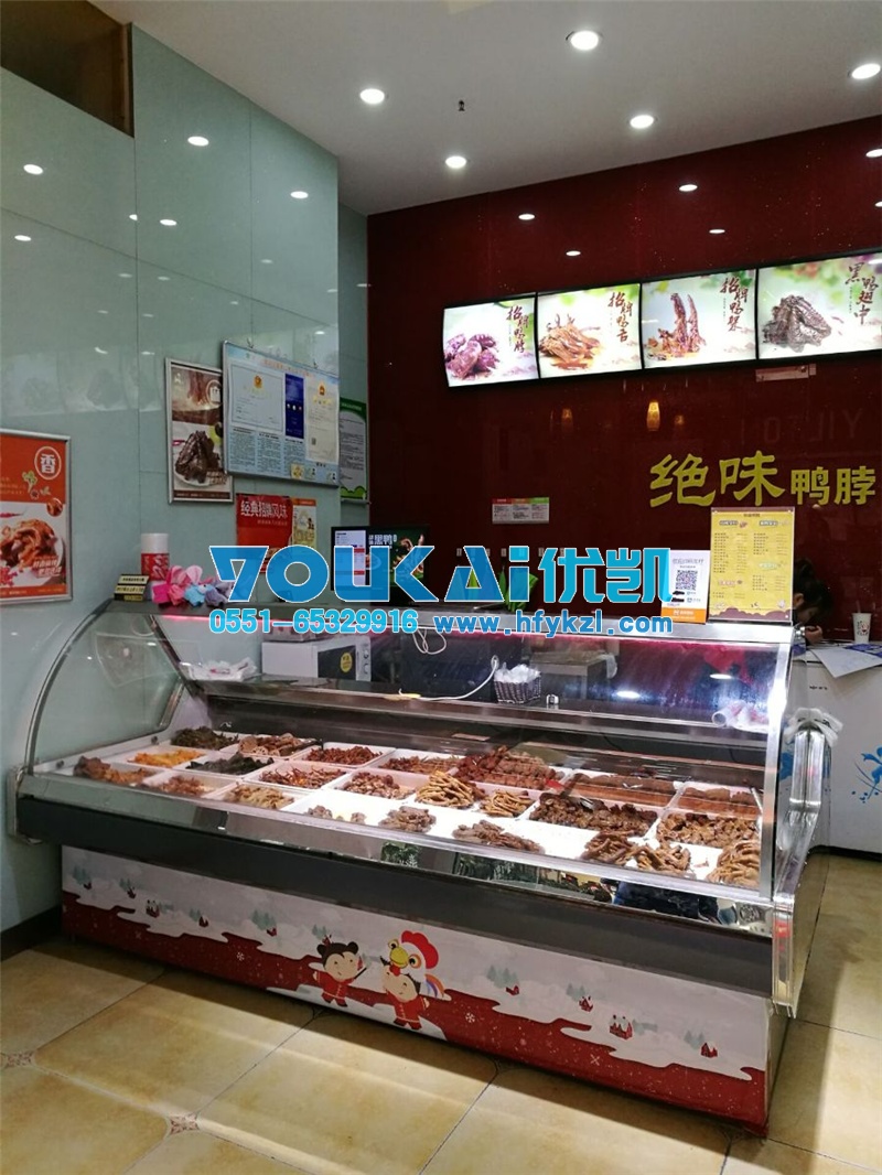 武漢風(fēng)冷鴨脖熟食柜案例